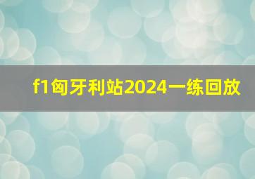 f1匈牙利站2024一练回放