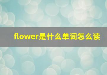 flower是什么单词怎么读