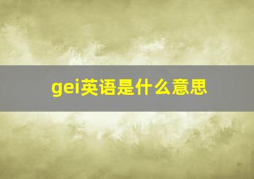 gei英语是什么意思