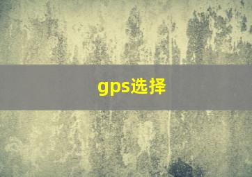 gps选择