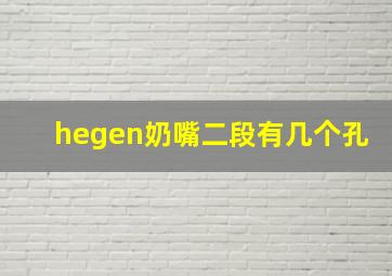 hegen奶嘴二段有几个孔