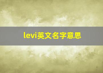 levi英文名字意思