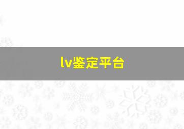 lv鉴定平台