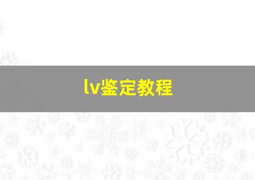 lv鉴定教程