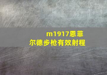 m1917恩菲尔德步枪有效射程