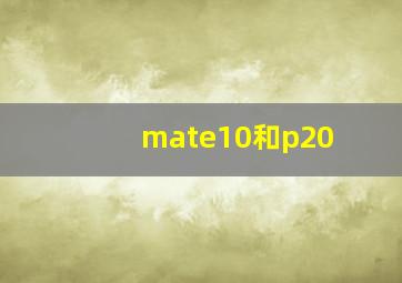 mate10和p20