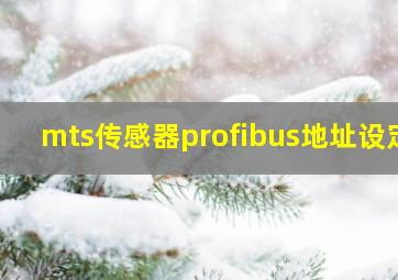 mts传感器profibus地址设定