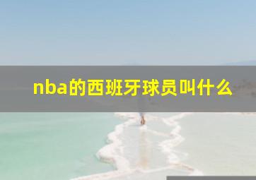 nba的西班牙球员叫什么