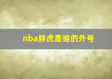 nba胖虎是谁的外号