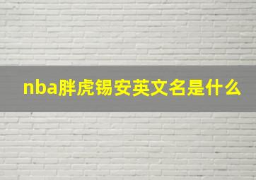 nba胖虎锡安英文名是什么