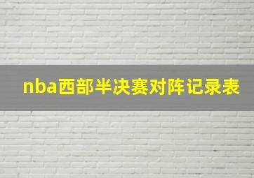 nba西部半决赛对阵记录表