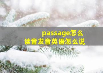 passage怎么读音发音英语怎么说