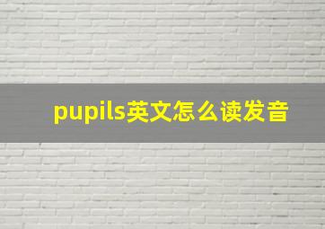 pupils英文怎么读发音