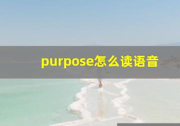 purpose怎么读语音