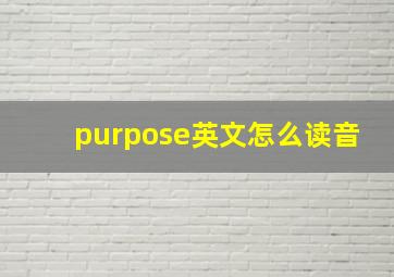 purpose英文怎么读音