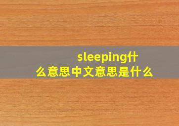 sleeping什么意思中文意思是什么