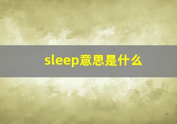 sleep意思是什么