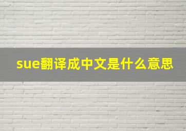 sue翻译成中文是什么意思