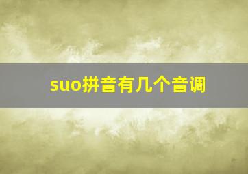 suo拼音有几个音调