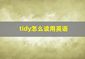 tidy怎么读用英语