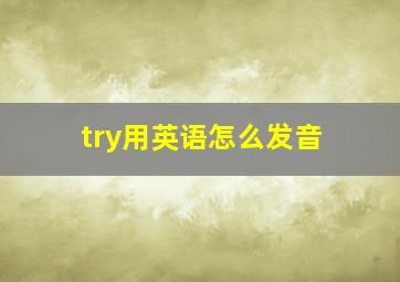 try用英语怎么发音