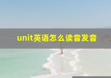 unit英语怎么读音发音