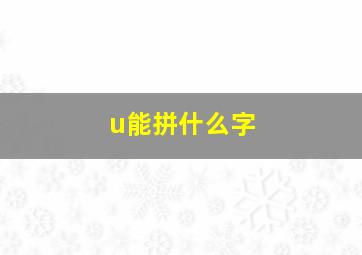 u能拼什么字