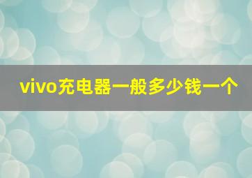 vivo充电器一般多少钱一个