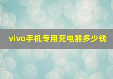 vivo手机专用充电器多少钱