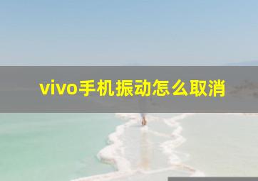 vivo手机振动怎么取消