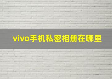 vivo手机私密相册在哪里