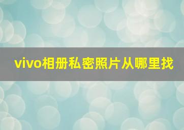 vivo相册私密照片从哪里找