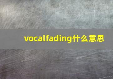 vocalfading什么意思