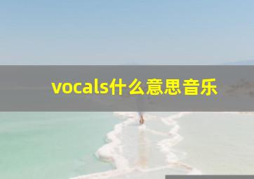 vocals什么意思音乐