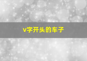 v字开头的车子