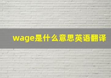 wage是什么意思英语翻译