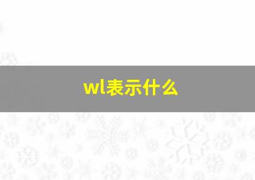 wl表示什么