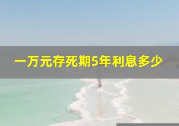 一万元存死期5年利息多少