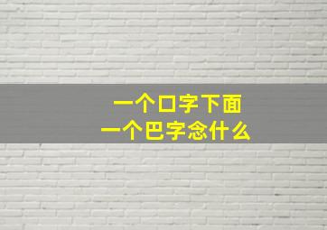 一个口字下面一个巴字念什么