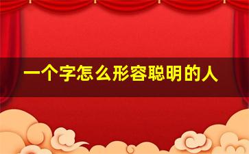 一个字怎么形容聪明的人