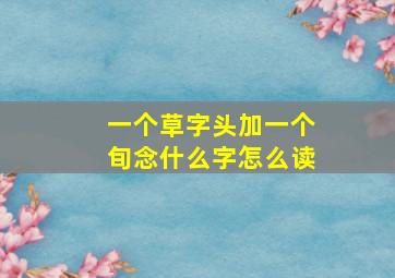 一个草字头加一个旬念什么字怎么读