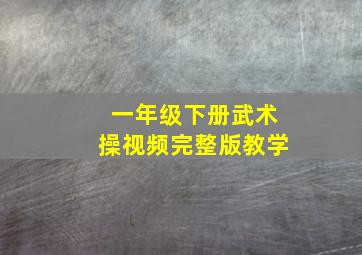 一年级下册武术操视频完整版教学