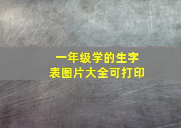 一年级学的生字表图片大全可打印