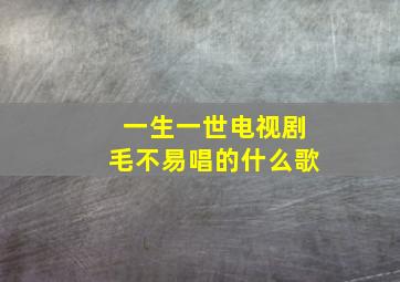 一生一世电视剧毛不易唱的什么歌