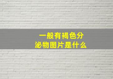 一般有褐色分泌物图片是什么