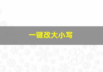 一键改大小写