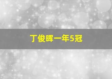 丁俊晖一年5冠