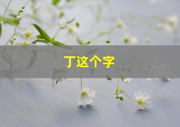 丁这个字