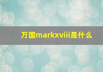 万国markxviii是什么