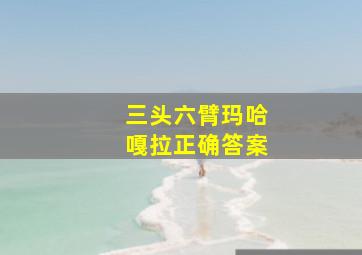 三头六臂玛哈嘎拉正确答案